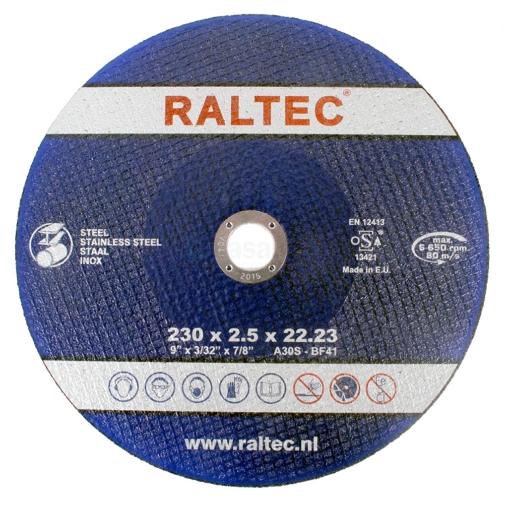 Doorslijpschijf Raltec A30S-BF41 230x2,5x22,2mm doos a25st