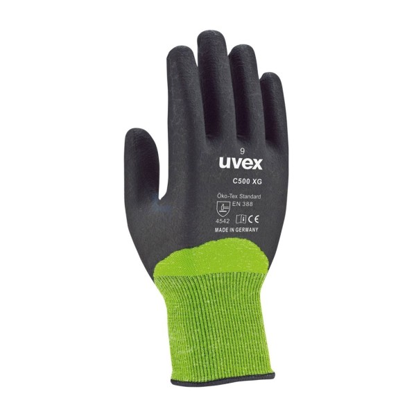 Handschoen Uvex C500 XG 8 groen/zwart snijbestendig