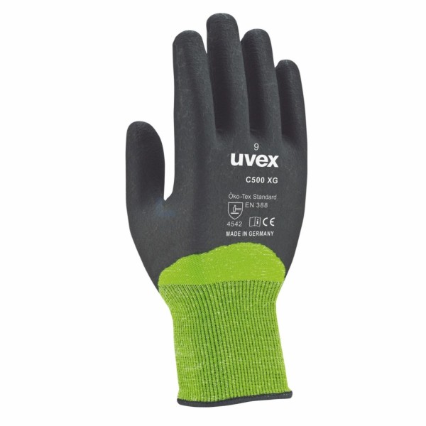 Handschoen Uvex C500 XG 10 groen/zwart snijbestendig