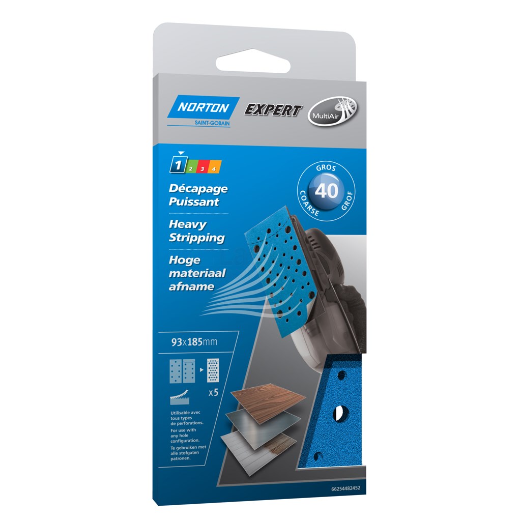 Klitschuurstrook Norton Expert Multi-Purpose 93x185mm K40 pak