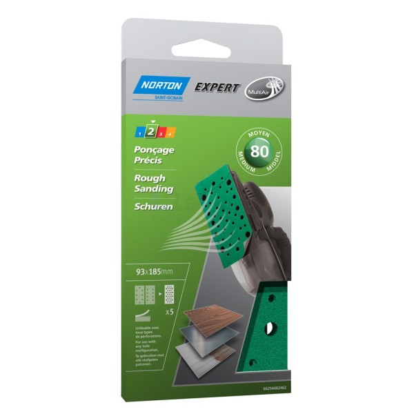 Klitschuurstrook Norton Expert Multi-Purpose 93x185mm K80 pak