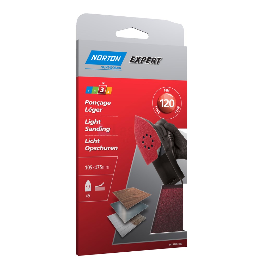 Klitschuurdelta Norton Expert Multi-Purpose 105x175mm K120 pa