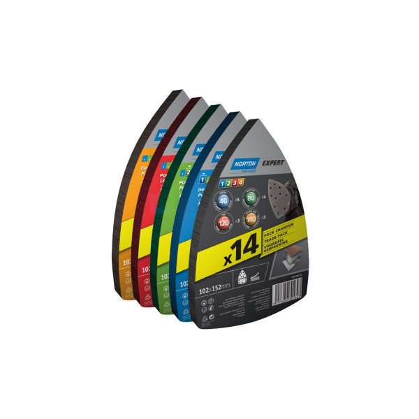Klitschuurdelta Norton Expert 102x152mm diverse korrels pak a