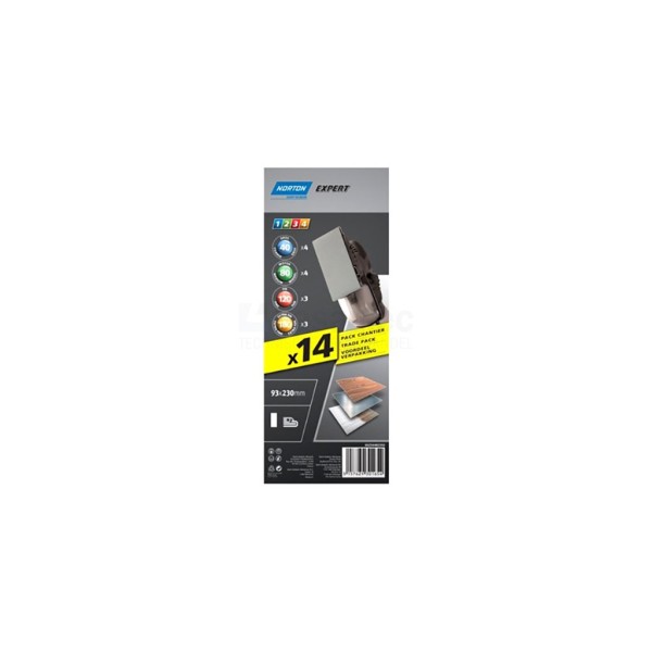 Schuurstrook Norton Expert 93x230mm diverse korrels pak a14st
