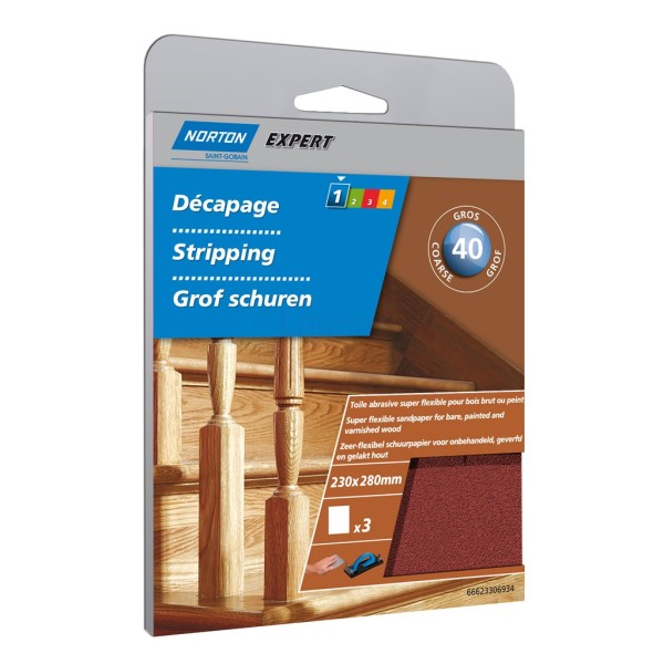 Schuurvel Norton Expert tbv hout 230x280mm K40 pak a3st