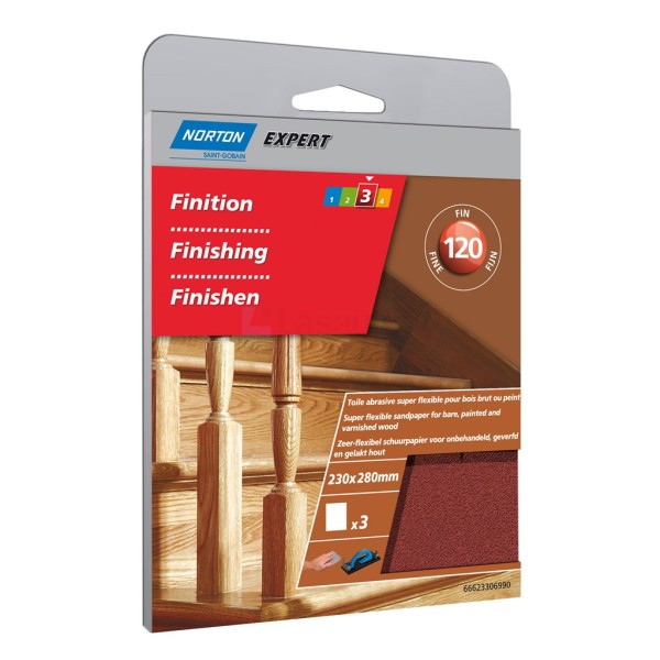 Schuurvel Norton Expert tbv hout 230x280mm K120 pak a3st