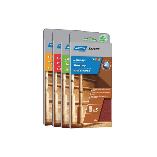 Schuurstrook Norton Expert tbv hout 93x230mm K180 pak a5st