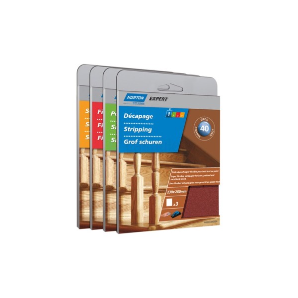 Schuurvel Norton Expert 230x280mm diverse korrels pak a6st