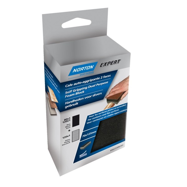 Schuurspons Norton Expert 70x125mm diverse korrels