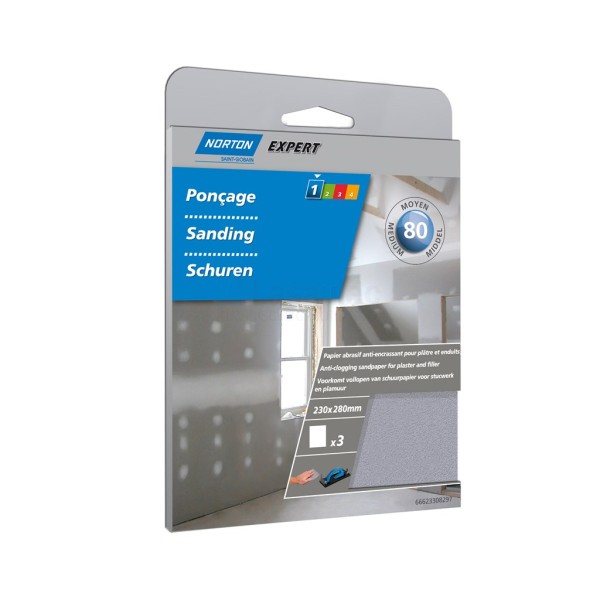 Schuurvel Norton Expert tbv gips 230x280mm K80 pak a3st
