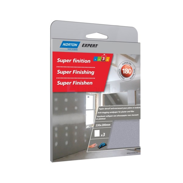 Schuurvel Norton Expert tbv gips 230x280mm K180 pak a3st