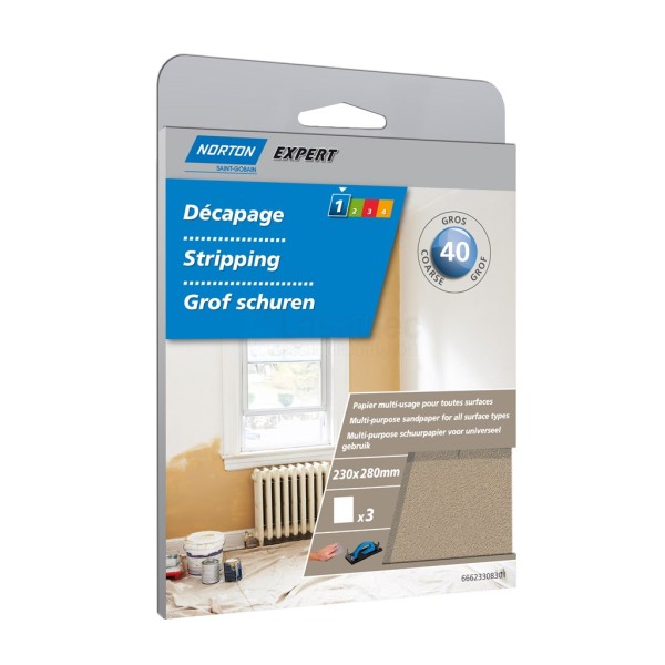 Schuurvel Norton Expert Multi-Purpose 230x280mm K40 pak a3st