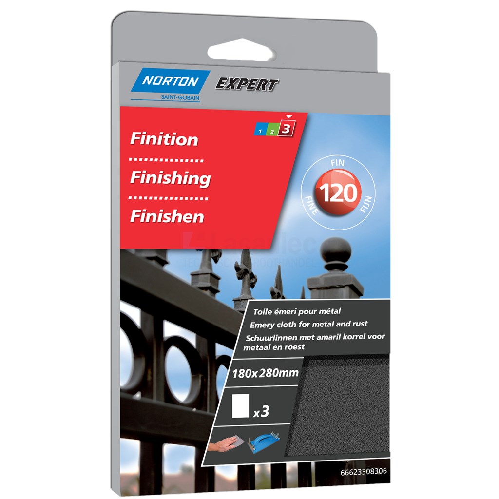 Schuurvel Norton Expert Fijn 180x280mm pak a3st