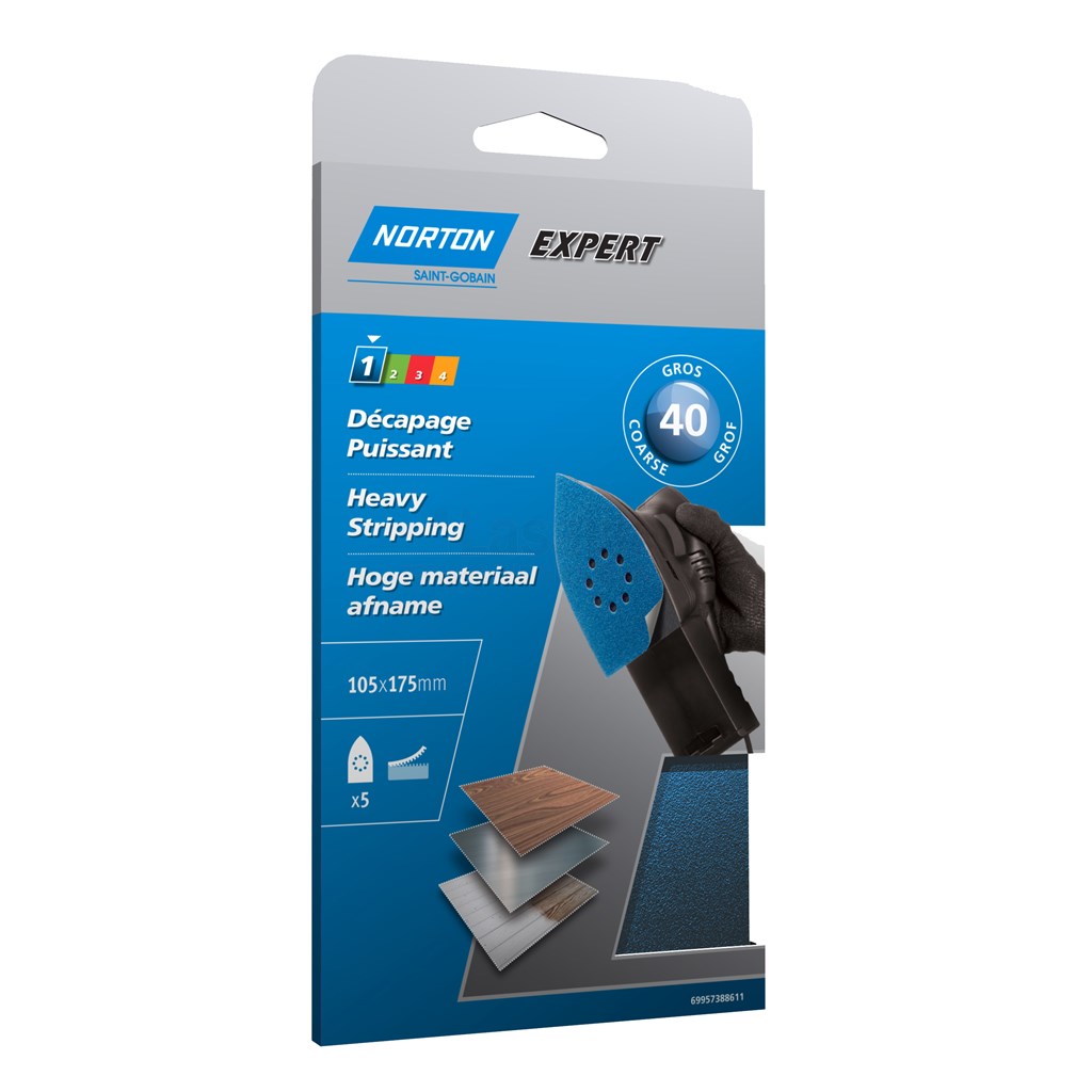 Klitschuurdelta Norton Expert Multi-Purpose 105x175mm K40 pak