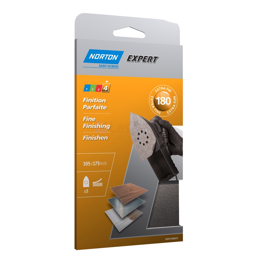 Klitschuurdelta Norton Expert Multi-Purpose 105x175mm K180 pa