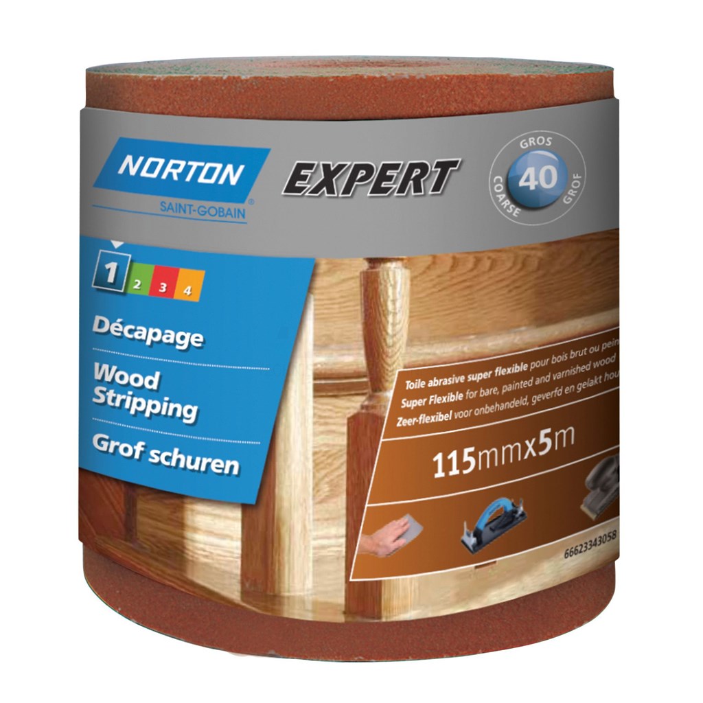 Schuurrol Norton Expert tbv hout 115mm K40 rol a5m