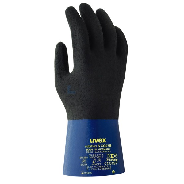 Handschoen Uvex Rubiflex S XG27B 10 blauw/zwart