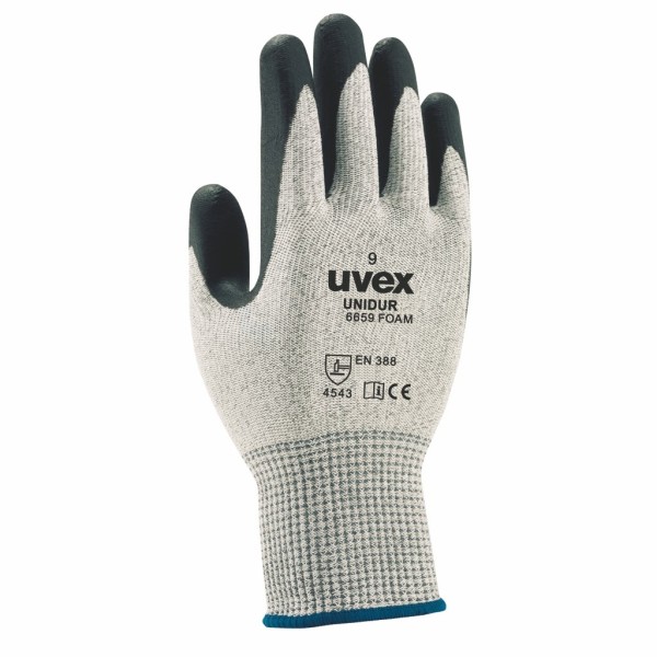 Handschoen Uvex Unidur 6659 Foam 8 grijs/zwart