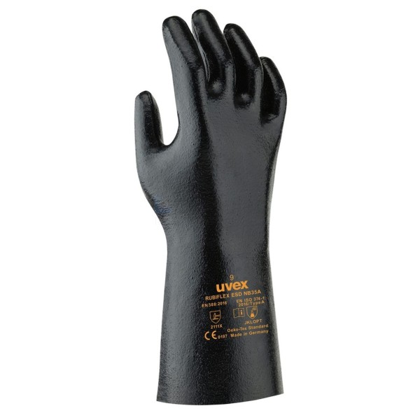 Handschoen Uvex Rubiflex ESD 11 zwart 35cm