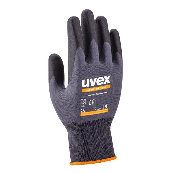 Handschoen Uvex Athletic Allround 8 grijs/zwart