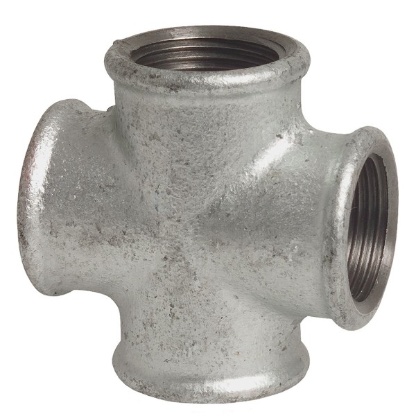 Kruisstuk Malleable 180 1/2"x1/2"x1/2"x1/2" geg. gietijzer bi.dr
