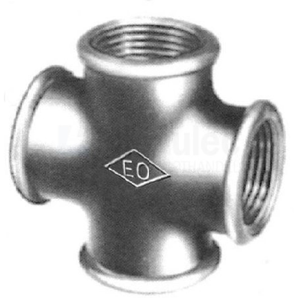 Kruisstuk Malleable 180 1,1/4"x1,1/4"x1,1/4"x1,1/4" geg. gietijz