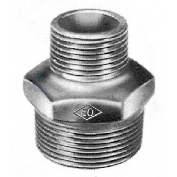 Dubbele nippel verlopend 245 1/2"x1/4" geg gietijzer