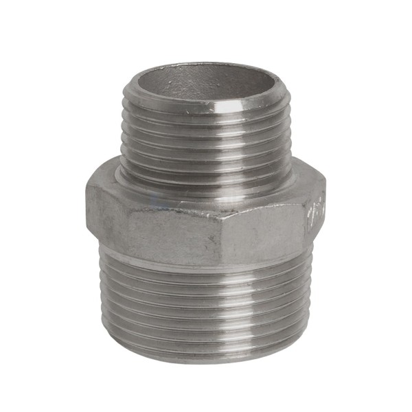 Nippel verl. dubbel 1/2"x3/8" geg GY bu.dr.xbu.dr.BSP