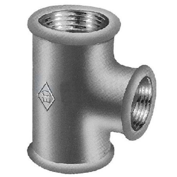 T-stuk Malleable 130 3"x2"x3" geg. GY bi.dr.3xBSP