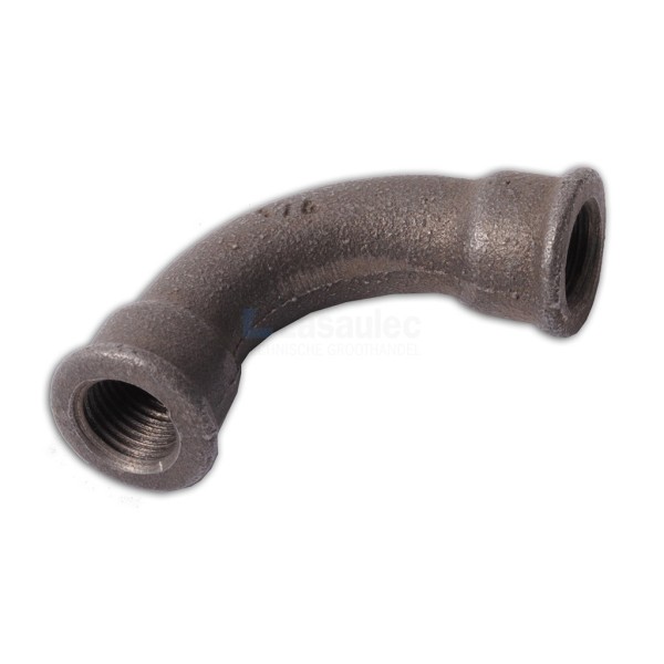 Bocht Malleable 2 1/2" zwart smeedstaal bi.dr.