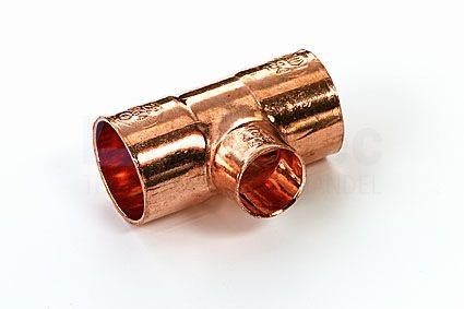 T-stuk Viega 3xcap. 28x22x28mm roodkoper