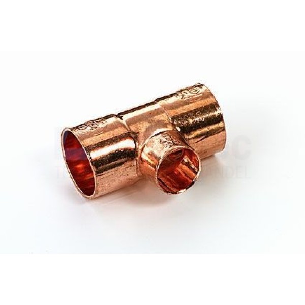 T-stuk Viega 3xcap. 15x12x15mm roodkoper