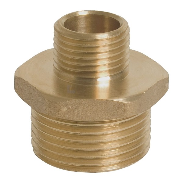 Dubbele nippel 245-bui.dr x bui.dr 3/4"x1/4" CuZn