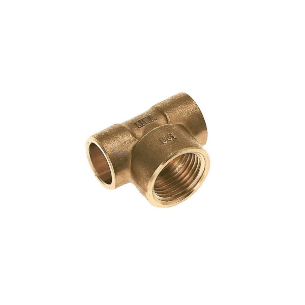 Soldeer-T-stuk Bonfix cap.xbi.xcap. 22x1/4"BSPx22 CuZn