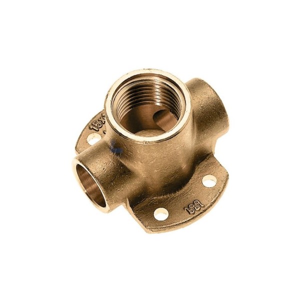 Muurplaat Bonfix cap.xbi.xcap. 15x1/2"BSPx15 CuZn h=32mm