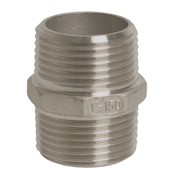 Dubbele nippel 280-bu.x bu. 1.1/4"x1.1/4" rvs316
