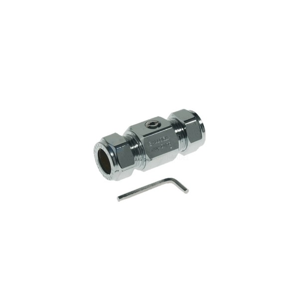 Kogelkraan Ballofix knel, recht 12x12mm chroom afsluitb.