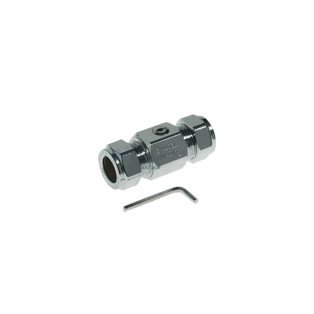 Kogelkraan Ballofix knel, recht 12x12mm chroom afsluitb.