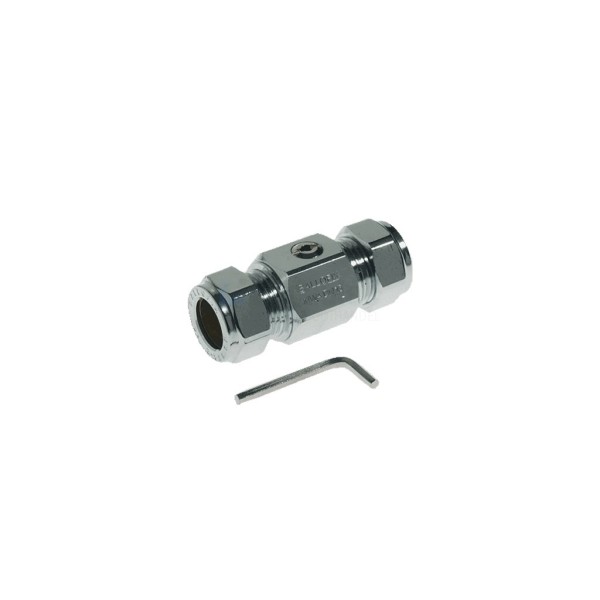 Kogelkraan Ballofix knel, recht 15x15mm chroom afsluitb.