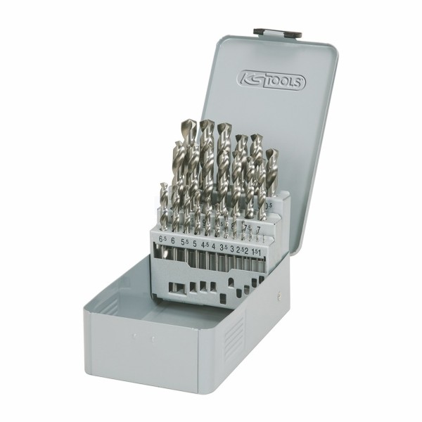 Borenset KS-Tools 3302613 1-13mm HSS-G 25-delig 0,5mm oplop.