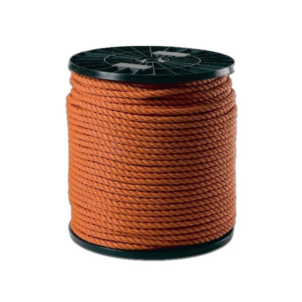 Touw 8mm oranje PP rol a100m