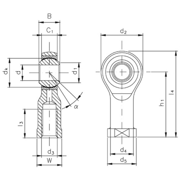 Stangkop Askubal KI20D(PW) 20mm M20x1,5mm rechts binnendraad