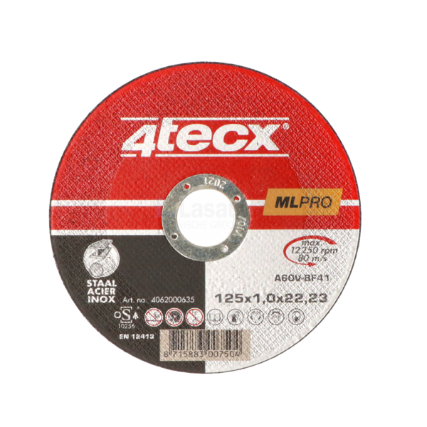 Doorslijpschijf 4Tecx A60V BF41 125x1,0x22,2 a10st