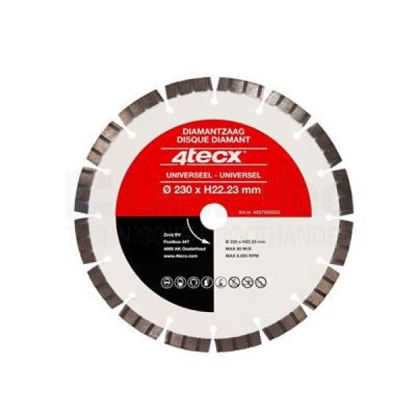 Diamantzaagblad 4Tecx Uni Turbo 230x22mm